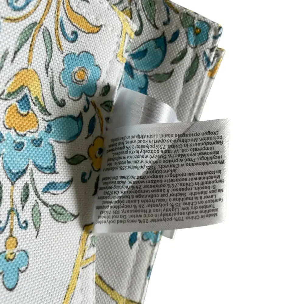 Rachel Ashwell Farmhouse Floral Placemats 13x19 Yellow Blue White Set of 6 NEW